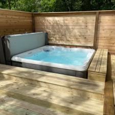Custom Cedar Deck With Privacy Fence and Hot Tub in New Buffalo, MI Thumbnail